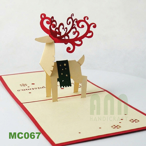 Artesanía personalizada 3D corte láser Navidad muñeco de nieve tarjetas de felicitación Offset impreso Vietnam uso encantador Ángel estilo recuerdo - Product Image 4