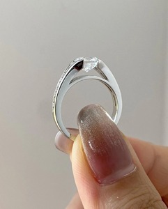 Lab Grown 2 Carat Asscher Cut Diamond Engagement Ring <b>Set</b> <b>Square</b> Solitaire Ring with Half Eternity Band Bridal Wedding <b>Set</b> - Product Image 3