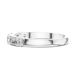 Purecarat 14K Baguette สีเหลืองทองและแหวนเพชรกลมเครื่องประดับหรูหราสำหรับผู้หญิง - Product Image 4