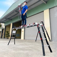 EN131 standard NVLG-43 Vietladders En Aluminium multi-but multi-position escalier escamotable 4x3 étapes