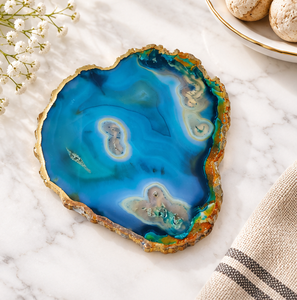 AK Brass Modern <b>Agate</b> <b>Coaster</b> In Multi Color Handcrafted Marble <b>Agate</b> Design For Tableware / Kitchenware Ornaments - Product Image 3