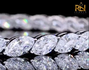 Marquise Cut Lab Grown Diamond Tennis Bracelet Leaf Shape Eternity Link Bracelet 9K 14K 18K <b>Solid</b> <b>Gold</b> Fine Jewelry - Product Image 5