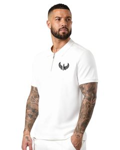 Mens <b>White</b> <b>Polo</b> Shirt Casual Short Sleeve Cotton Blend Collared Tee Summer Business Casual Golf Shirt Lightweight Daily Wear - Product Image 1