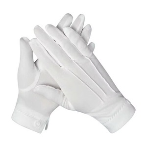 Gants maçonniques blancs 100 % coton avec broderie personnalisée du Rite écossais du 32e degré et logo sur mesure - Product Image 6