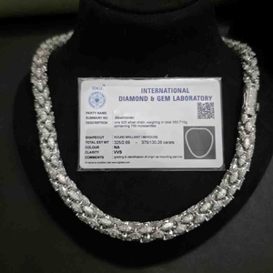 Unique Marquise Cut Full Iced Out 132.95 CT Lab grown Diamond <b>Rope</b> <b>Chain</b> With Elegant Unisex Jewelry, 8MM <b>Rope</b> <b>Chain</b> - Product Image 1