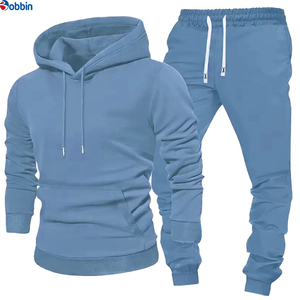 Top Trend Men's Casual Heavyweight Printed Tracksuit Set Hooded Full Sleeve Solid Color Sweatshirt <b>Joggers</b> Pants Winter Wear - Product Image 5