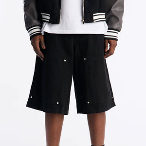 Shorts en jean mi-douceur 100 % coton respirant tricoté uni de haute qualité pour homme, style streetwear personnalisé été 2026 - Product Image 6