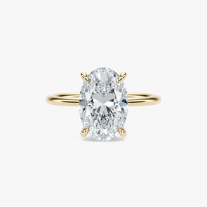 Bague de fiançailles solitaire Roy Diamond Classic en or jaune 14 carats avec diamant ovale cultivé en laboratoire pour femme, certifiée IGI, 3,5 grammes - Product Image 1