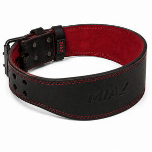 Cinturón de Levantamiento de Pesas MIAZ de Cuero Genuino, Protección Profesional, Duradero, Ligero, con Relieve, Soporte Lumbar Ajustable - Product Image 3
