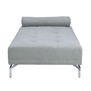 Divano Letto in Velluto Grigio Melange Quenti con Cuscino, Elegante Arredamento per la Casa - Product Image 3