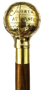 Bastón de madera con cabeza de globo terráqueo de latón – Bastón de lujo hecho a mano para hombres y mujeres, logotipo personalizado, OEM, venta al por mayor - Product Image 5