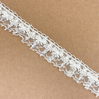 Ruban plissé élastique à volants en dentelle florale noire et blanche en gros pour lingerie, robes, vêtements, couture et loisirs créatifs