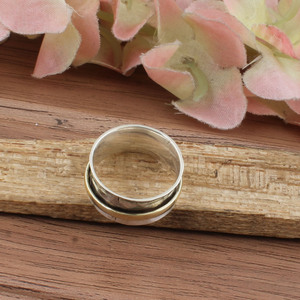 Anillo de Plata de Ley 925 con Turquesa Verde Oliva Natural en Bisel, Regalo de Cumpleaños de Agosto para Mujer, para Boda y Aniversario - Product Image 3