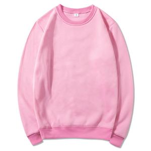 Sudadera de cuello redondo para mujer, de color liso, informal, de invierno, con hombros caídos, talla grande, 100% algodón polar, bordado personalizado al por mayor - Product Image 1
