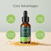 Fabricant de sérum capillaire OEM, renforce les racines des cheveux, augmente la densité des cheveux, nourrit le cuir chevelu, sérum capillaire anti-chute au gingembre