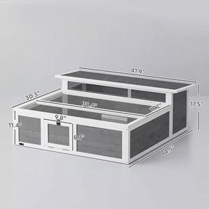 Terrario in Legno Apribile con Finestra Trasparente, Area Nera Grigia per Rettili e Anfibi - Product Image 3