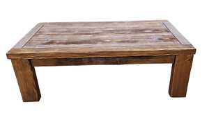 Mesa de Centro Clásica Rústica de Madera Maciza con Tablero Estilo Plancha, Patas Resistentes y Acabado con Vetas Naturales para Muebles de Sala - Product Image 3