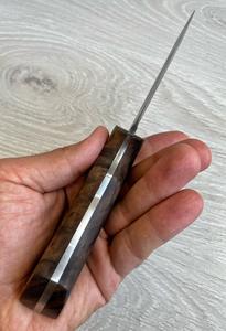Couteau de chasse Bowie en acier Damas fait main, manche en bois de noyer, personnalisé, pour le camping en plein air, multifonctionnel, OEM, avec étui - Product Image 2