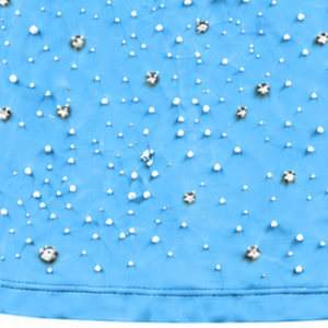 Unisex <b>Sky</b> <b>Blue</b> Pearl Studded T Shirt Trendy Round Neck Short Sleeve Pearl Beaded Fashion <b>Top</b> for Everyday Wear and Party Outfit - Product Image 6