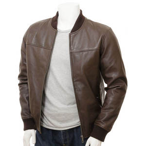 Veste en cuir véritable pour homme style vintage à manches longues / Veste en cuir pour homme de qualité supérieure au prix le plus bas - Product Image 3