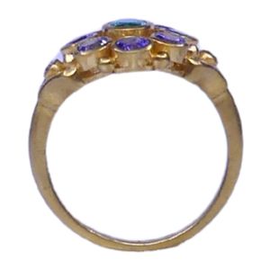 Gemvanity R990 14K Gold Plated Luxury Tibetan Buddhist Channel Setting Brilliant Cut Emerald Tanzanite Diamond Engagement Gift - Product Image 4