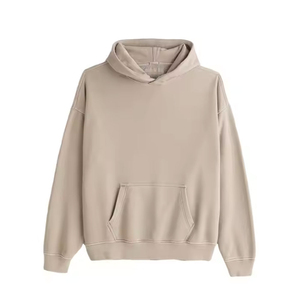 เสื้อฮู้ดผู้ชายไซส์ใหญ่ สีพื้น ผ้าฝ้ายฟลีซ สวมใส่สบายๆ สำหรับฤดูใบไม้ร่วง ทรงปกติ มีกระเป๋า ดีไซน์แบบถัก - Product Image 1