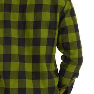 Chemise en flanelle à carreaux pour homme, col à capuche, manches longues, boutons sur le devant, logo personnalisé en relief, matelassée, coupe décontractée, coton - Product Image 4