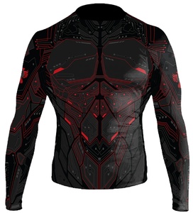 Custom Sublimated Compression Gym Shirts Long Sleeve BJJ Rashguard MMA <b>Mens</b> Rash Guard - Product Image 1