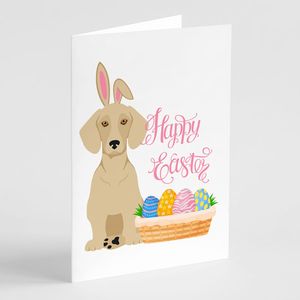 Whimsical Cream Dachshund <b>Easter</b> Greeting <b>Cards</b> <b>Pack</b> of 8 Blank Note <b>Cards</b> with Envelopes A7 Size 5x7 - Product Image 1