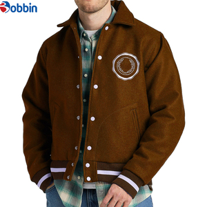 BOBBIN INDUSTRIES. Veste de baseball d'hiver pour homme, style streetwear, veste varsity verte, style street, patch brodé, col rabattu - Product Image 5