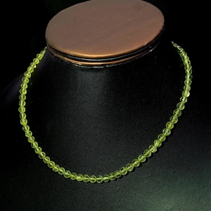 Natural Green Peridot Beads Necklace Genuine Gemstone Peridot Rondelle Beaded <b>Choker</b> Necklace Handmade Jewelry Wholesale Price - Product Image 5