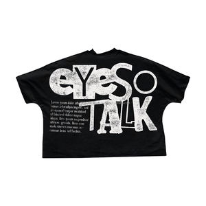 T-shirt Homme Personnalisé à Manches Longues Double Couche avec Motif Graphique Surdimensionné, Coupe Boxy Courte, Effet Délavé à l'Acide, Col Montant et Strass de Luxe - Product Image 2