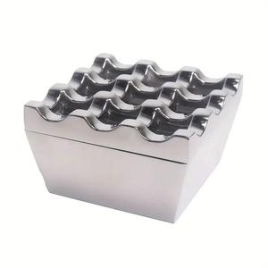 Silver Stainless Steel MIrror Polished <b>Ashtray</b> Luxury <b>Portable</b> Non Slip Office Home Cigar Smokeless <b>Ashtray</b> Anti Rust <b>Ashtray</b> - Product Image 4