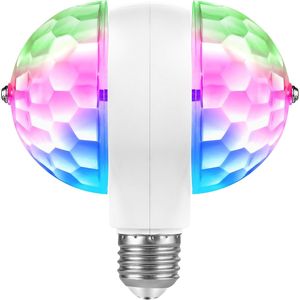 Luci da Discoteca LED RGB, 2 Lampadine Colorate Rotanti, Attrezzatura per Illuminazione da Palco per Feste, Casa, Stanza, Ballo, DJ - Product Image 1