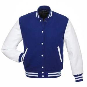Nouvelle veste universitaire personnalisée pour homme en laine méltone avec manches en cuir, modèle 2026, vente en gros, en tissu toile pour le printemps - Product Image 5