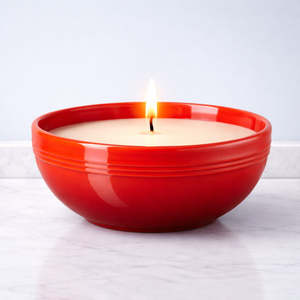 Vase à bougie en céramique Scarlet Shine, bol large, épais, résistant à la chaleur, finition brillante, mèche simple, décoration élégante pour la maison - Product Image 1