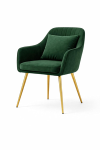 Luxury Velvet Rocking Chair with Metal Legs and Decorative Pillow for Modern Bedroom and Hotel Use - Product Image 3