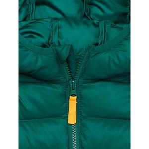 Veste matelassée à capuche avec fermeture éclair, coupe-vent, manteau d'hiver unisexe, décontracté, couleur unie, coupe régulière, longueur courte, polyester épais - Product Image 5