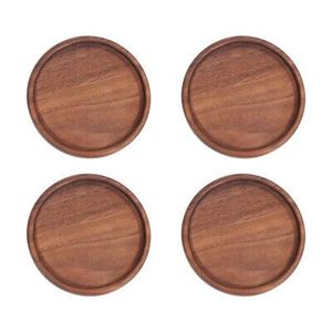 Rustic Farmhouse Wooden Coaster Set For Living Room Coffee <b>Table</b> <b>Protection</b> Stylish Beverage Accessories - Product Image 2