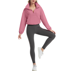 Sweat-shirt court zippé pour femme – Qualité supérieure, pull chaud d'hiver, haut court durable pour l'extérieur, vêtement de détente de luxe - Product Image 6