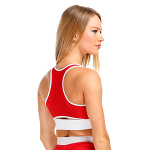 Women's Customized Fitness Logo Design Breathable Running Sports Padded <b>Bra</b> High Support <b>Racerback</b> 100% Nylon Reversible - Product Image 3