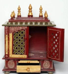 Portes de Mandir Pooja en bois de Sheesham, artisanales, artistiques et durables |   Temple traditionnel à domicile Vastu |   Élégant Puja Ghar en bois brun - Product Image 6