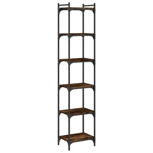 Étagère à pieds réglables en bois d'ingénierie chêne fumé avec métal moyen, solution de rangement élégante et durable - Product Image 6