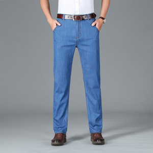 Jeans Clásicos de Mezclilla para Hombre, 100% Algodón, Ecológicos, Elásticos, Ligeros, Cómodos, para Uso Diario en Verano/Primavera, Estilo Casual - Product Image 5