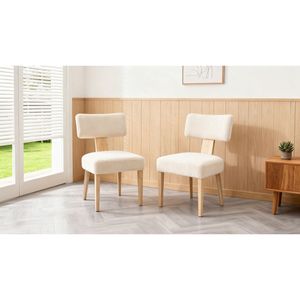 Set di 2 Sedie da Pranzo Moderne in Legno Rivestite in Tessuto, Seduta Confortevole per Sala da Pranzo, Soggiorno e Cucina - Product Image 6