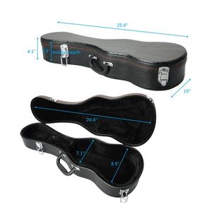 23\" Concert Python Pattern Black Leather Ukulele Case Replace 9103892 for Musical Instrument Protection - Product Image 5
