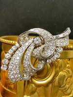 Broche Grande Ornamentado de Plata 925 con Diamante Moissanita, Joyería Elegante para Mujer, Ideal para Fiestas y Regalo