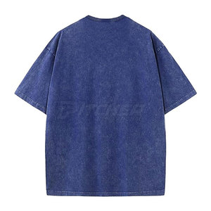 Camiseta Casual Elegante con Lavado Ácido para Hombre, Textura Desgastada Única, Algodón Transpirable, Estilo para Uso Diario - Product Image 3