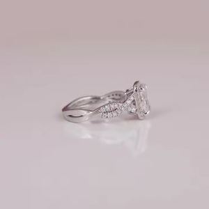 แหวนหมั้นเพชรสำหรับผู้หญิงแหวนหมั้นทำจากทอง18K สำหรับผู้หญิงเครื่องประดับทำในห้องปฏิบัติการตามสั่ง - Product Image 4