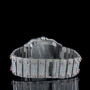 Reloj de Moissanita de Lujo de Alta Calidad, Reloj Personalizado con Incrustaciones de Diamantes para Regalo, Venta al por Mayor de Fábrica, Relojes Mecánicos con Incrustaciones de Diamantes Estilo Hip Hop - Product Image 4